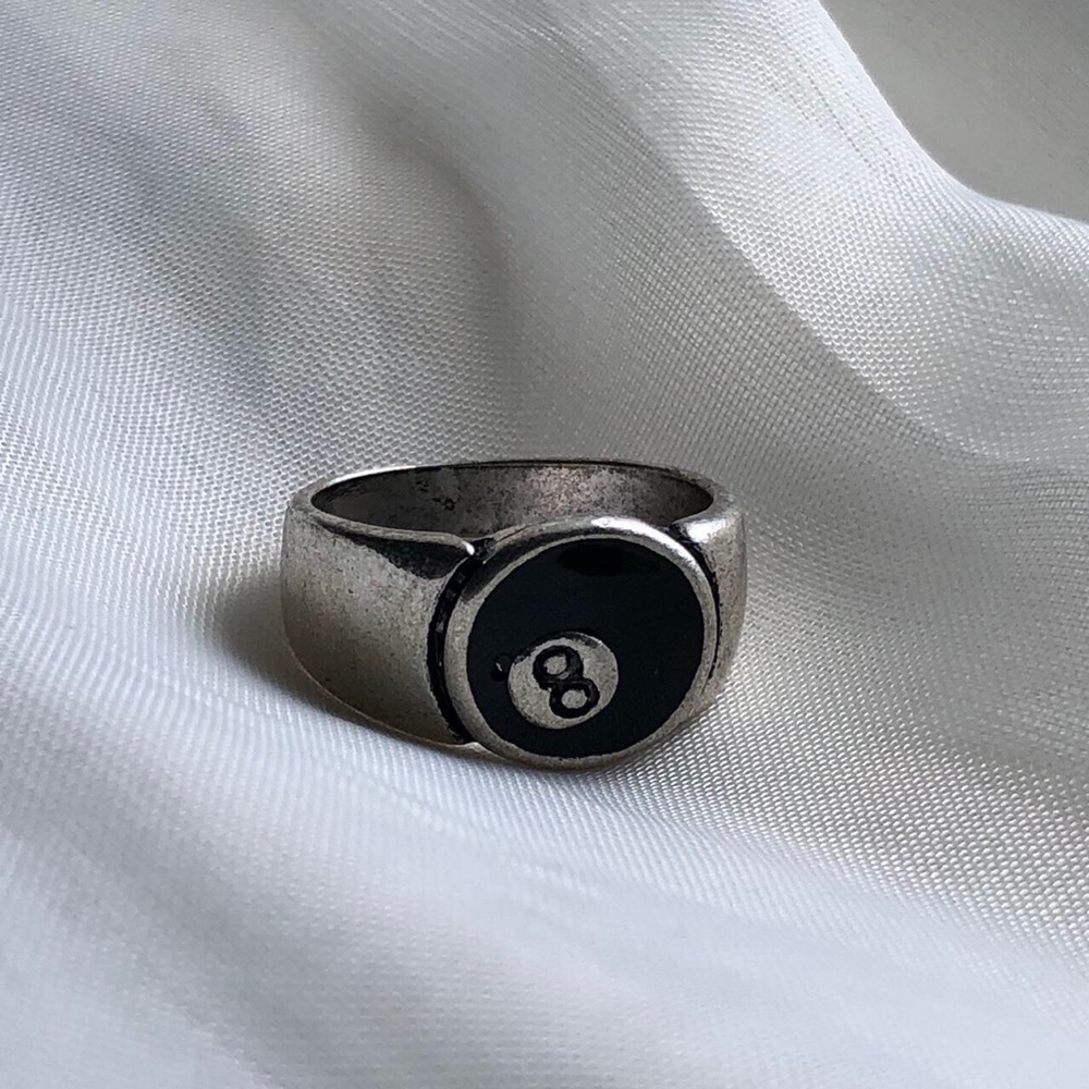 Silver 8 ball ring unisex
